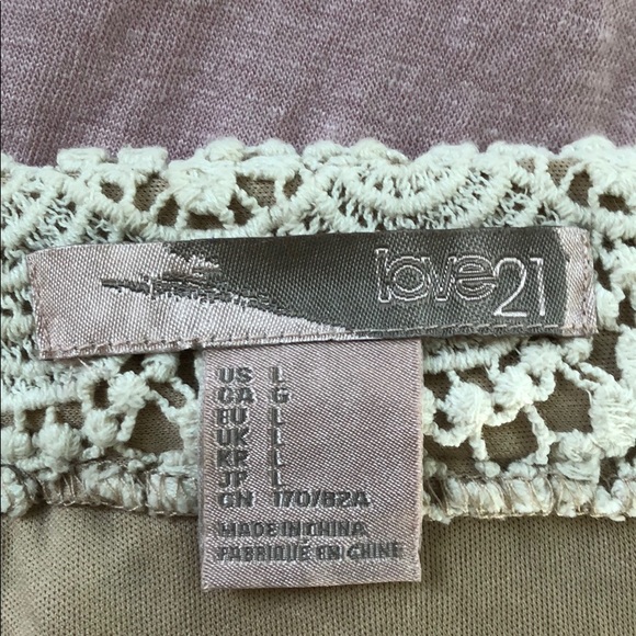 Forever 21 Stretchy Off-White Lace Mini Skirt Sz L - Picture 6 of 8